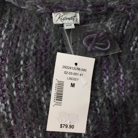 Kismet Purple Gray Soft Long Cardigan Medium - Picture 8 of 9
